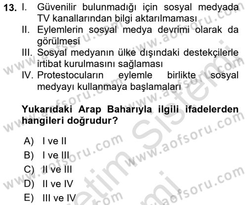 Sosyal Medya ve Propaganda Dersi 2021 - 2022 Yılı (Final) Dönem Sonu Sınav Soruları 13. Soru
