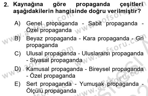Sosyal Medya ve Propaganda Dersi 2021 - 2022 Yılı (Final) Dönem Sonu Sınav Soruları 2. Soru