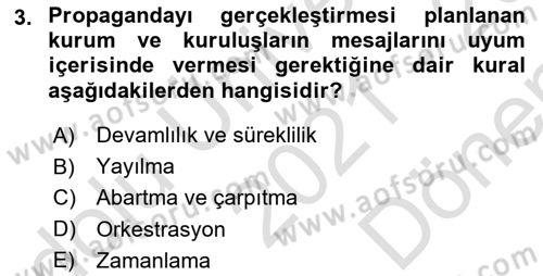 Sosyal Medya ve Propaganda Dersi 2021 - 2022 Yılı (Final) Dönem Sonu Sınav Soruları 3. Soru