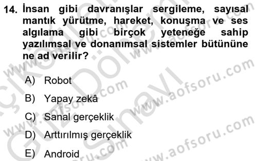 Sosyal Medya ve Propaganda Dersi 2023 - 2024 Yılı (Final) Dönem Sonu Sınavı 14. Soru