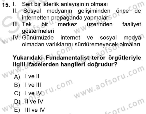 Sosyal Medya ve Propaganda Dersi 2023 - 2024 Yılı (Final) Dönem Sonu Sınav Soruları 15. Soru