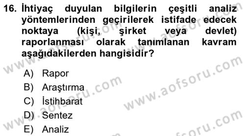 Sosyal Medya ve Propaganda Dersi 2023 - 2024 Yılı (Final) Dönem Sonu Sınav Soruları 16. Soru