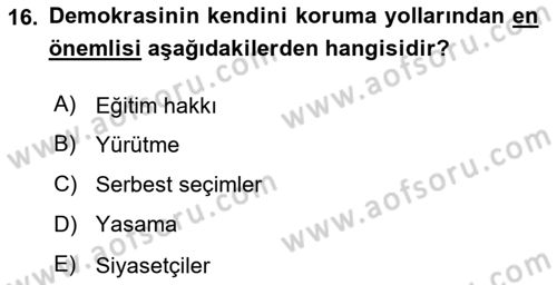 Sosyal Medya ve Propaganda Dersi 2023 - 2024 Yılı Yaz Okulu Sınav Soruları 16. Soru