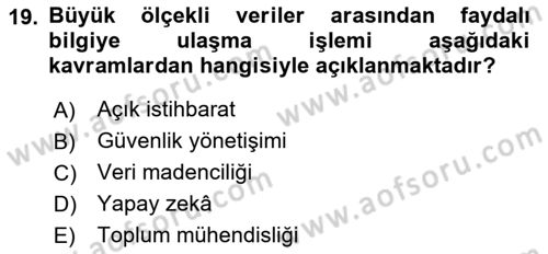 Sosyal Medya ve Propaganda Dersi 2023 - 2024 Yılı Yaz Okulu Sınav Soruları 19. Soru