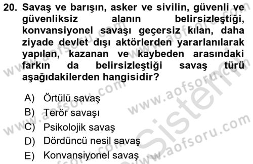 Sosyal Medya ve Propaganda Dersi 2023 - 2024 Yılı Yaz Okulu Sınav Soruları 20. Soru