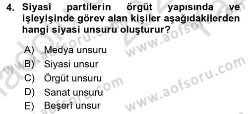 Sosyal Medya ve Siyasal İletişim Dersi 2020 - 2021 Yılı Yaz Okulu Sınav Soruları 4. Soru