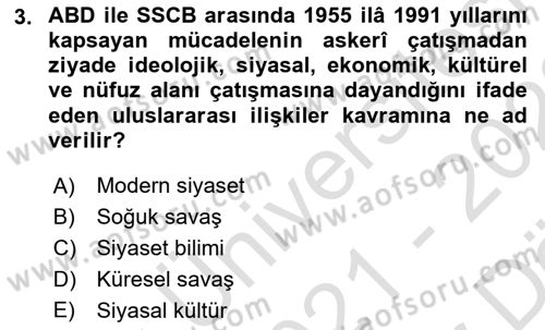 Sosyal Medya ve Siyasal İletişim Dersi 2021 - 2022 Yılı (Vize) Ara Sınav Soruları 3. Soru