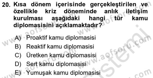 Sosyal Medya ve Siyasal İletişim Dersi 2021 - 2022 Yılı Yaz Okulu Sınav Soruları 20. Soru