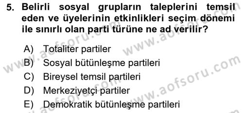 Sosyal Medya ve Siyasal İletişim Dersi 2021 - 2022 Yılı Yaz Okulu Sınav Soruları 5. Soru