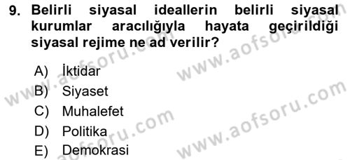 Sosyal Medya ve Siyasal İletişim Dersi 2021 - 2022 Yılı Yaz Okulu Sınav Soruları 9. Soru
