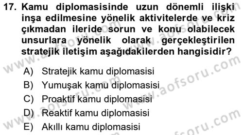 Sosyal Medya ve Siyasal İletişim Dersi 2022 - 2023 Yılı Yaz Okulu Sınav Soruları 17. Soru