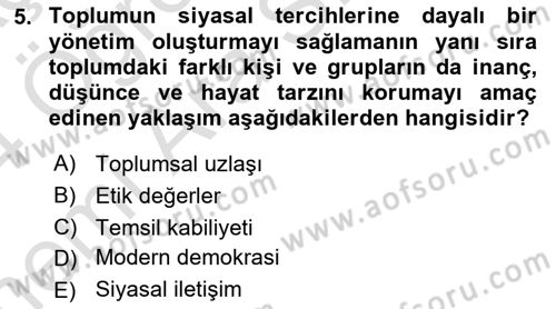 Sosyal Medya ve Siyasal İletişim Dersi 2023 - 2024 Yılı (Vize) Ara Sınav Soruları 5. Soru