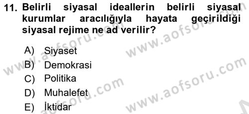 Sosyal Medya ve Siyasal İletişim Dersi 2023 - 2024 Yılı Yaz Okulu Sınav Soruları 11. Soru