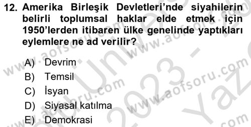 Sosyal Medya ve Siyasal İletişim Dersi 2023 - 2024 Yılı Yaz Okulu Sınav Soruları 12. Soru
