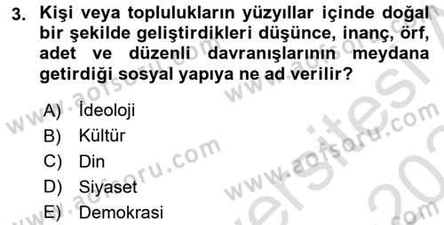 Sosyal Medya ve Siyasal İletişim Dersi 2023 - 2024 Yılı Yaz Okulu Sınav Soruları 3. Soru