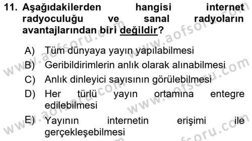 Dijital Yayıncılık Dersi 2020 - 2021 Yılı Yaz Okulu Sınav Soruları 11. Soru