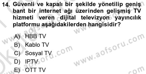 Dijital Yayıncılık Dersi 2020 - 2021 Yılı Yaz Okulu Sınav Soruları 14. Soru