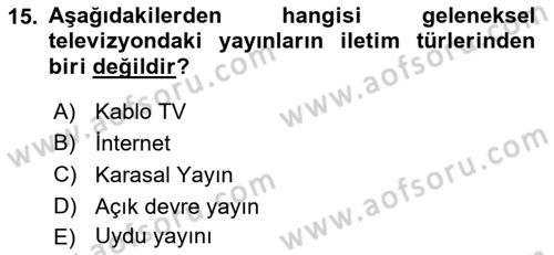 Dijital Yayıncılık Dersi 2020 - 2021 Yılı Yaz Okulu Sınav Soruları 15. Soru