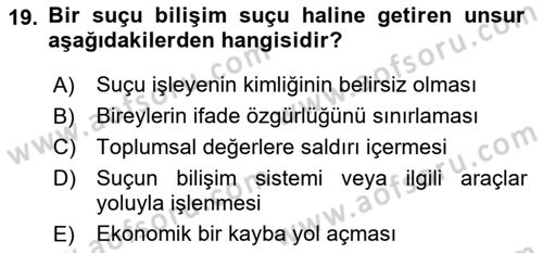 Dijital Yayıncılık Dersi 2020 - 2021 Yılı Yaz Okulu Sınav Soruları 19. Soru