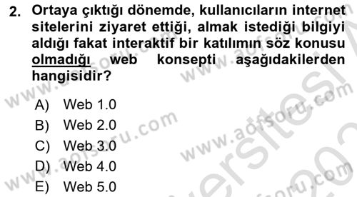 Dijital Yayıncılık Dersi 2020 - 2021 Yılı Yaz Okulu Sınav Soruları 2. Soru