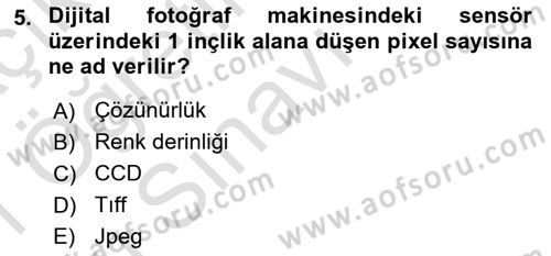 Dijital Yayıncılık Dersi 2020 - 2021 Yılı Yaz Okulu Sınav Soruları 5. Soru