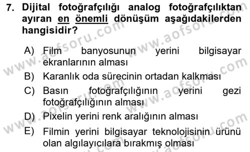 Dijital Yayıncılık Dersi 2020 - 2021 Yılı Yaz Okulu Sınav Soruları 7. Soru