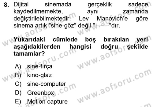 Dijital Yayıncılık Dersi 2020 - 2021 Yılı Yaz Okulu Sınav Soruları 8. Soru