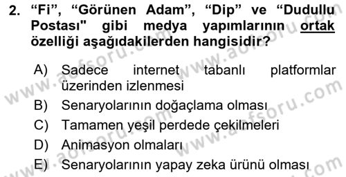 Dijital Yayıncılık Dersi 2021 - 2022 Yılı (Vize) Ara Sınavı 2. Soru