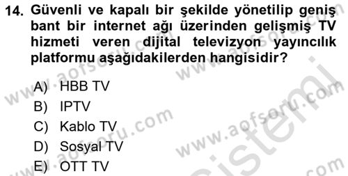 Dijital Yayıncılık Dersi 2021 - 2022 Yılı (Final) Dönem Sonu Sınav Soruları 14. Soru