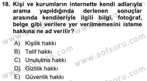 Dijital Yayıncılık Dersi 2021 - 2022 Yılı (Final) Dönem Sonu Sınav Soruları 18. Soru