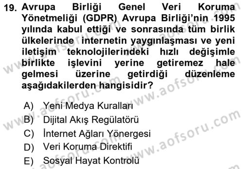 Dijital Yayıncılık Dersi 2021 - 2022 Yılı (Final) Dönem Sonu Sınav Soruları 19. Soru