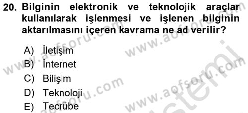 Dijital Yayıncılık Dersi 2021 - 2022 Yılı (Final) Dönem Sonu Sınav Soruları 20. Soru