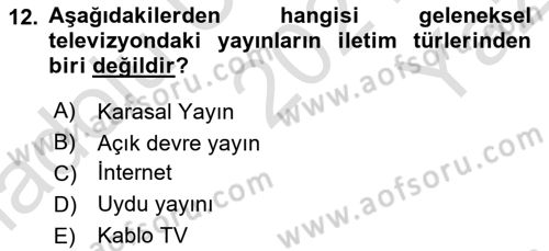 Dijital Yayıncılık Dersi 2021 - 2022 Yılı Yaz Okulu Sınav Soruları 12. Soru