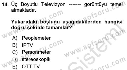 Dijital Yayıncılık Dersi 2021 - 2022 Yılı Yaz Okulu Sınav Soruları 14. Soru