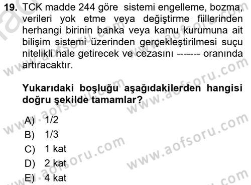 Dijital Yayıncılık Dersi 2021 - 2022 Yılı Yaz Okulu Sınav Soruları 19. Soru