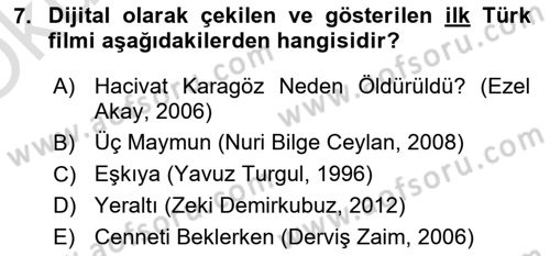 Dijital Yayıncılık Dersi 2021 - 2022 Yılı Yaz Okulu Sınav Soruları 7. Soru