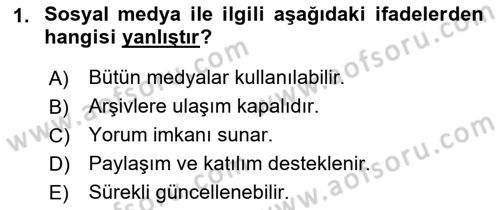 Dijital Yayıncılık Dersi 2022 - 2023 Yılı (Final) Dönem Sonu Sınav Soruları 1. Soru