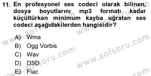 Dijital Yayıncılık Dersi 2022 - 2023 Yılı (Final) Dönem Sonu Sınav Soruları 11. Soru