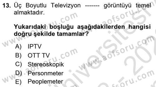 Dijital Yayıncılık Dersi 2022 - 2023 Yılı (Final) Dönem Sonu Sınav Soruları 13. Soru