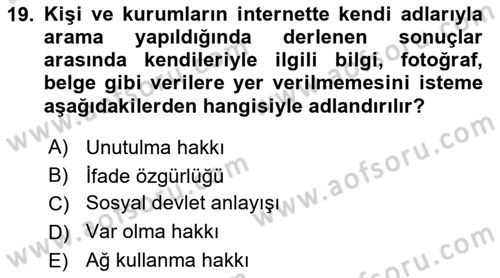 Dijital Yayıncılık Dersi 2022 - 2023 Yılı (Final) Dönem Sonu Sınav Soruları 19. Soru