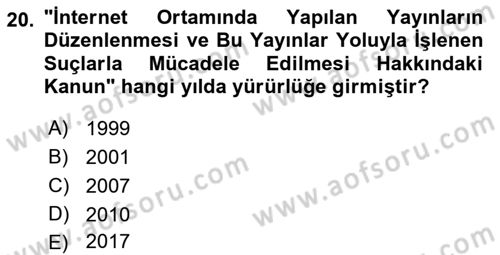 Dijital Yayıncılık Dersi 2022 - 2023 Yılı (Final) Dönem Sonu Sınav Soruları 20. Soru