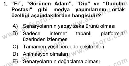 Dijital Yayıncılık Dersi 2023 - 2024 Yılı (Final) Dönem Sonu Sınav Soruları 1. Soru