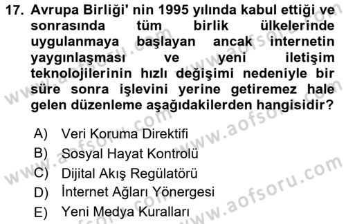 Dijital Yayıncılık Dersi 2024 - 2025 Yılı (Final) Dönem Sonu Sınav Soruları 17. Soru