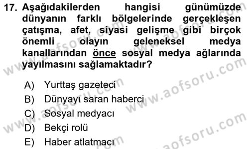 Sosyal Medya Araçları 2 Dersi 2020 - 2021 Yılı Yaz Okulu Sınav Soruları 17. Soru