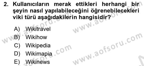 Sosyal Medya Araçları 2 Dersi 2020 - 2021 Yılı Yaz Okulu Sınav Soruları 2. Soru