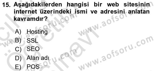 Sosyal Medya Araçları 1 Dersi 2020 - 2021 Yılı Yaz Okulu Sınav Soruları 15. Soru