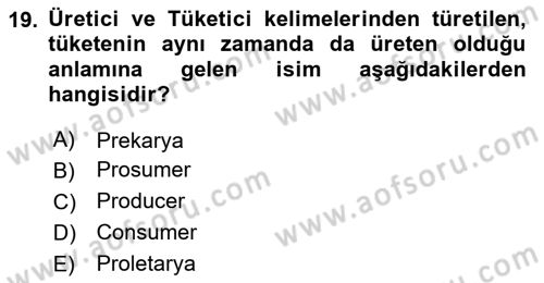 Sosyal Medya Araçları 1 Dersi 2020 - 2021 Yılı Yaz Okulu Sınav Soruları 19. Soru