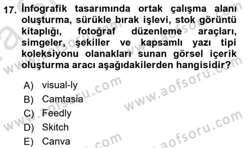 Sosyal Medya Araçları 1 Dersi 2021 - 2022 Yılı (Vize) Ara Sınav Soruları 17. Soru