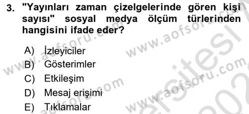 Sosyal Medya Araçları 1 Dersi 2021 - 2022 Yılı (Vize) Ara Sınav Soruları 3. Soru