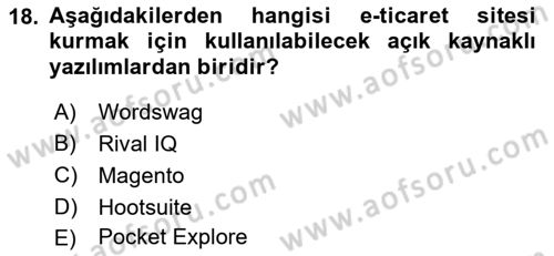 Sosyal Medya Araçları 1 Dersi 2021 - 2022 Yılı (Final) Dönem Sonu Sınav Soruları 18. Soru